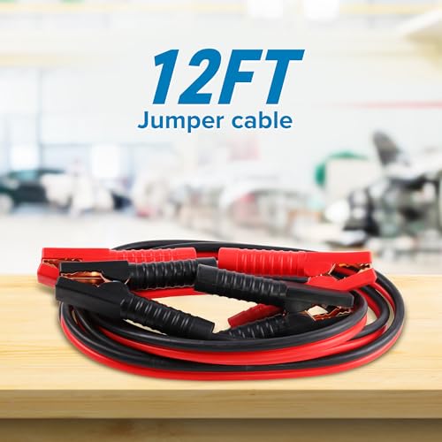 Xtreme Jumper Cables for Car, 12-Foot 8-Guage Heavy Duty Jumper Cables to Jump Star Dead Batteries in Cars Trucks & SUVs, Automotive Booster, Cold & Warm Weather Compatible, Tangle-Free Vinyl Coating