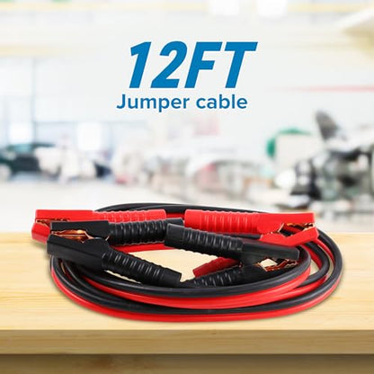 Xtreme Jumper Cables for Car, 12-Foot 8-Guage Heavy Duty Jumper Cables to Jump Star Dead Batteries in Cars Trucks & SUVs, Automotive Booster, Cold & Warm Weather Compatible, Tangle-Free Vinyl Coating