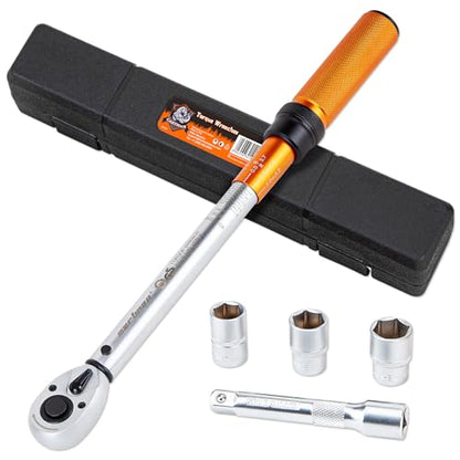CARTMAN 1/2-Inch Drive Click Torque Wrench, Dual Range Moto Repair Tool Set | Dual range click torque wrench with quick release, reversible ratchet, calibrated accuracy for MTB, e-bike, and moto fix use. - style: 1/2 Inch Drive