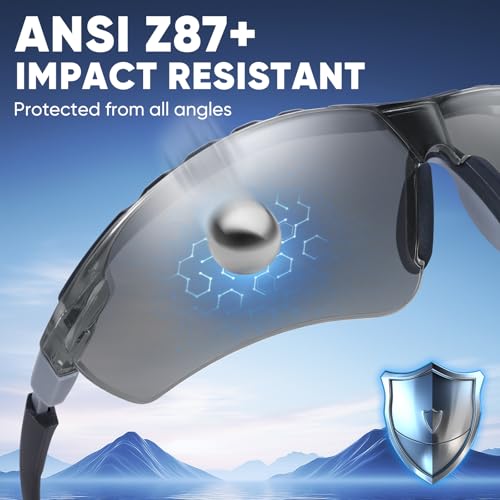 TICONN Anti-Fog Safety Glasses for Men and Women, ANSI Z87.1 Scratch Proof Eye Goggles with Adjustable Arms and UV Protection - style: 10 Pack/Gray