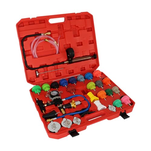 munirater 33PCS Radiator Pressure Tester Vacuum-Type Cooling Purge System Refill Kit with Gauge Adapter Cap
