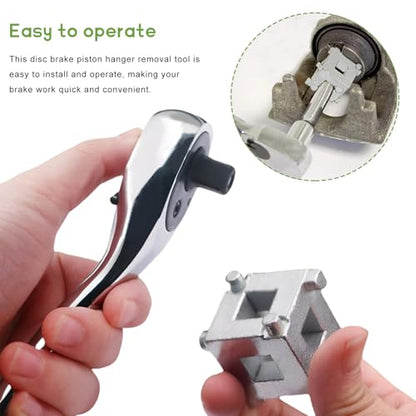 3/8" Disc Brake Piston Caliper Wind Back Cube Tool, Stainless Steel Brake Caliper Compression Cube Tool, Vehicle Disc Brake Piston Back Tools Fits 3/8" Square Driver
