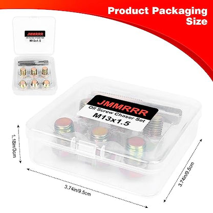 Oil Drain Plug Tap Thread Repair M13x1.5MM Oil Pan Screws Rethread | Oil Drain Plug Thread Repair Tool Kit Oil Pan Screws Rethread Tool - size: M13 X 1.5MM
