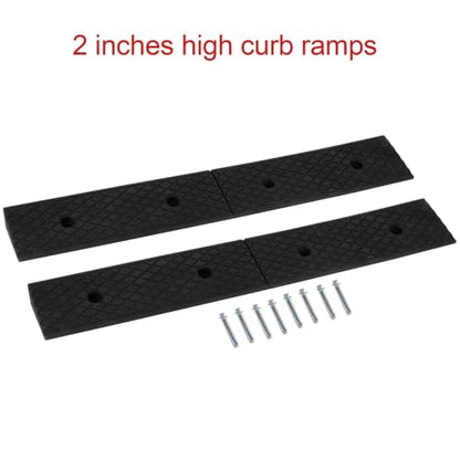2" Curb Ramps for Driveway - PLSER Low Rubber Curb Driveway Ramp 4410 LBS/2T Capacity Vehicle Ramps for Motorcycle Car Bike Lawn Mowers Mobile,2PCS - size: 39.37"×5.91"×2"