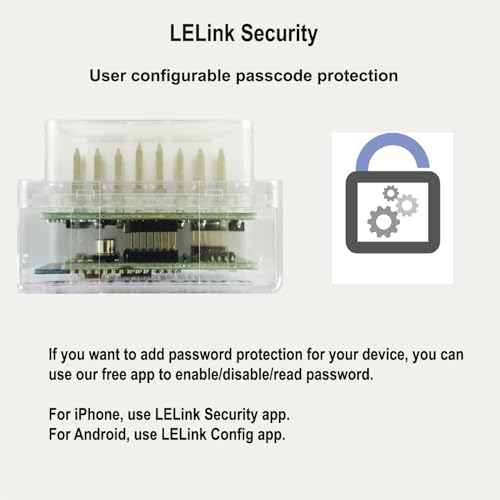 LELink Bluetooth Low Energy BLE OBD-II OBD2 Car Diagnostic Tool for iPhone/iPod/iPad and Android. New: Configurable Auto On/Off