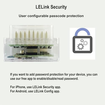 LELink Bluetooth Low Energy BLE OBD-II OBD2 Car Diagnostic Tool for iPhone/iPod/iPad and Android. New: Configurable Auto On/Off