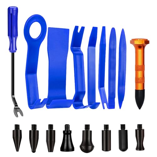 Paintless Dent Repair Kit Professional Auto Body Puller Tool- 17 Pack | Professional paintless dent repair kit designed for auto body dent removal and car dent puller applications - size: Dent Puller Kit-17 Pack