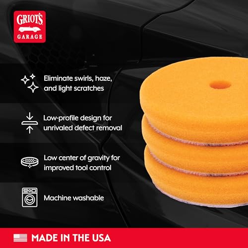 Griot's Garage 3" BOSS Correcting Foam Pads for Car Polishing, Buffing, Detailing and Light to Moderate Auto Paint Correction, Durable, Machine-Washable, Pack of 3 - size: 3" Pads (Set of 3)