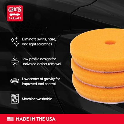 Griot's Garage 3" BOSS Correcting Foam Pads for Car Polishing, Buffing, Detailing and Light to Moderate Auto Paint Correction, Durable, Machine-Washable, Pack of 3 - size: 3" Pads (Set of 3)