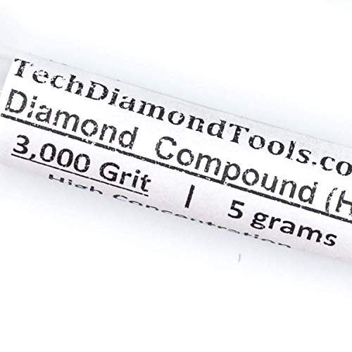 TechDiamondTools Diamond Polishing Compound Polishing Paste USA Made 3,000 Grit 3-6 Microns for Marble Glass Metal Rock Jewelry Resin Silver Chrome Gemstone with High Concentration of Diamond Powder - size: 3,000 grit / 3 - 6 microns