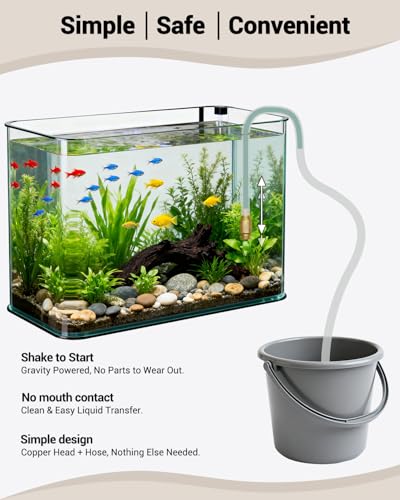 Hand Siphon Pump - Fuel Transfer Pump, Portable Gasoline Transfer Pump with 10 Ft PVC Hoses, Clip & Brass for Oil, Diesel, Water & Liquids. - color: White