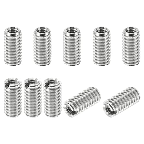 PATIKIL Thread Adapters Sleeve Reducing Nut, 10 Pcs M4x0.7 Male to M2.5x0.45 Female Repairing Insert Nut Screw Reducer Stainless Steel Fastener 8mm - size: M2.5xM4x8mm