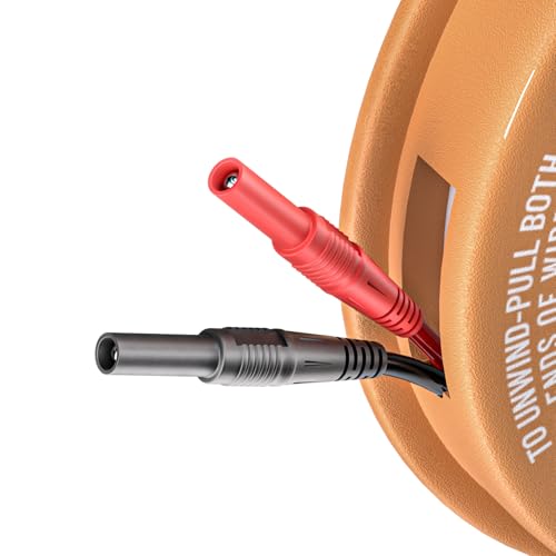 Goupchn 9PCS Multimeter Test Lead Kit 2 Wire 10ft 18AWG Retractable Wires | 4mm Banana Plugs, Heavy Duty Alligator Clips, Wire Piercing Probes Electrical Test Wires for Automotive, Electrical - size: 10ft/3m, style: Banana Plug Leads Kit