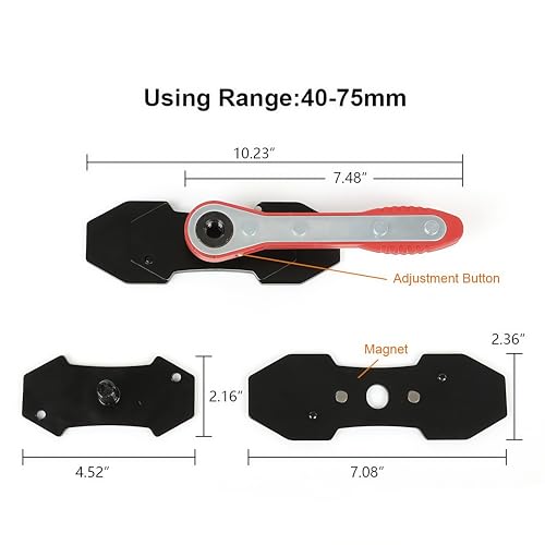 G-PLUS 360° Brake Caliper Press Tool with 2 Groups Steel Plates,4 in 1 Universal Disc Ratchet Brake Caliper Tool,Ratchet Piston Spreader Automotive Tools Car Brake Repair & Instalation Red - color: Red(Seller delivery)