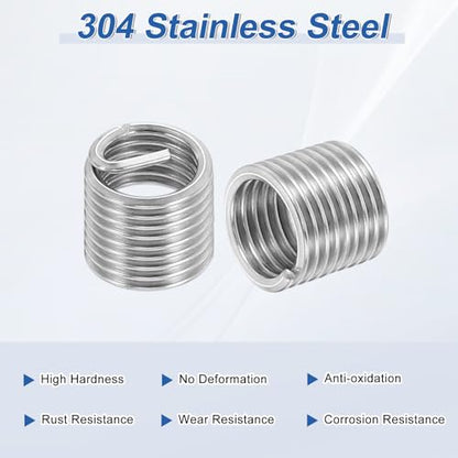 PATIKIL Wire Thread Inserts 1/4-28 UNF 1.5D 9.6mm, 20Pcs 304 Stainless Steel Helical Coiled Wire Screw Threaded Sleeve Sheath for Mechanical Equipment Automotive Repairs - size: 1/4-28 UNF, 9.6mm