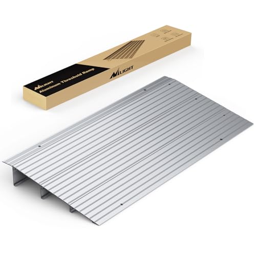 Nilight Door Threshold Ramp, 3" Rise Portable Aluminum Wheelchair Door Entry Ramps for Doorways Stairs Home Steps - size: 3" Rise