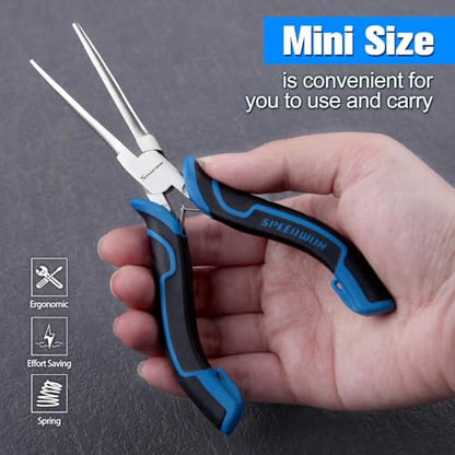 SPEEDWOX 6-Inch Mini Needle Nose Pliers Smooth Jaw with Protective Cover Needle Nose Pliers For Jewelry Making Mini Precision Wire Looping Fine Plier For Jewelry Making Wire Bending Small Object Grip - style: Needle Nose Pliers Smooth Jaw with Cover