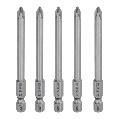 HARFINGTON 5pcs #1 Phillips Screwdriver Bit PH1 1/4" Hex Shank 3.15" (80mm) Long Magnetic S2 Steel Industrial Grade Screw Driver Bit Cross Head Electric Drill Bits 0.197" (5mm) Rod - size: PH1 x 80mm x 5mm