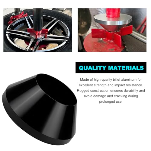 povtii Manual Tire Changer Centering Cone, Aluminum Tapered Automotive Tire Balancer Adapter, Wheel Balancer Hold Down Cone for Cars Trucks, Repair Tool Kit Car Accessories (Black) - color: Black