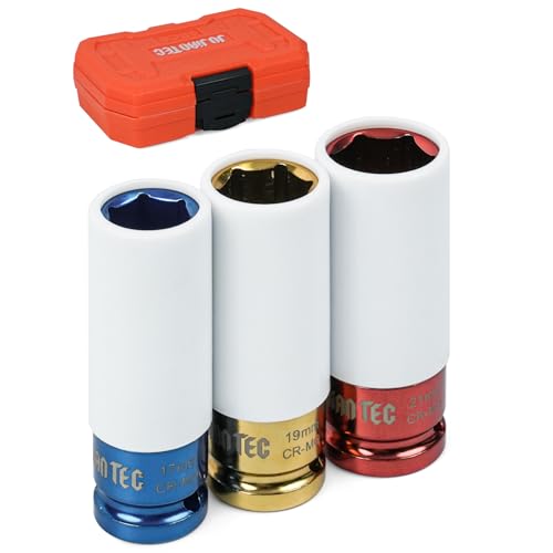 3-Piece Impact Lug Nut Socket Set, 1/2" Drive, Metric - style: 17 19 21MM