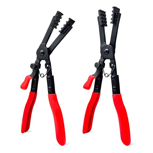 2Pcs Heavy-Duty Multi-Angle Hose Clamp Plier Set with Locking Device for Quick Removal and Installation of Various Types of Strong and Hard-to-reach Hose Clamps… - style: 2pcs