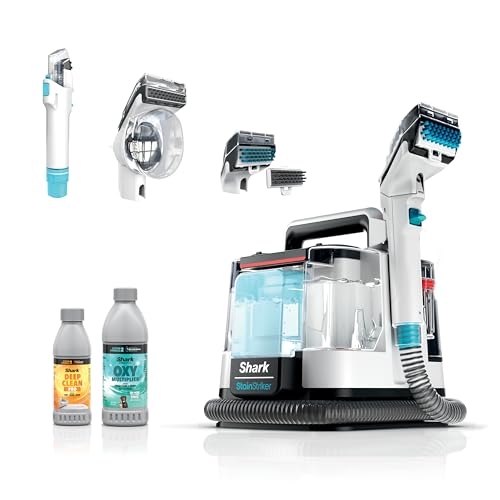 Shark StainStriker | Portable Carpet, Upholstery & Area Rug Cleaner | 3 Tools | Powerful Stain & Odor Remover | Deep Clean & OXY Solutions | White | PX201 - style: StainStriker + 3 Tools
