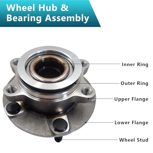513298 Front Wheel Bearing Hub Assembly for Nissan Sentra 2007-2012, Rogue 2008-2013, Rogue Select 2014-2015 (2PCS) - size: 513298