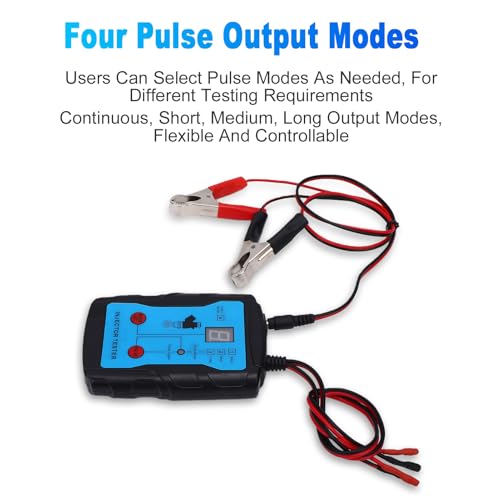 Fuel Injector Tester and Cleaner Tool Kit, 4 Pulse Modes 12V Universal Fuel Injector Tester with 8 Cleaning Adapters