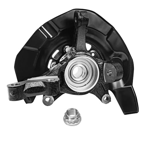 Detroit Axle - FWD Front Right Steering Knuckle for 04-07 Toyota Highlander 3.3L, Passenger Side Steering Knuckle & Wheel Bearing Hub Assembly 2004 2005 2006 2007 Replacement