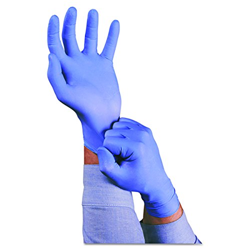 Ansell Touch n Tuff 92-675 Disposable Nitrile Gloves Chemical Protection, Latex-Free, Powder-Free Glove for Food Preparation, Mechanics or DIY Applications, Blue, Size Medium, Case of 100 Units