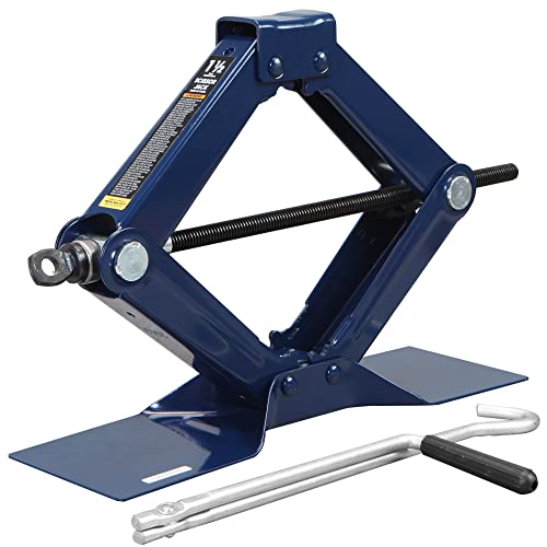 TCE AT10152U Torin Steel Scissor Lift Jack Car Kit, 1.5 Ton (3,000 lb) Capacity, Blue - size: 1.5 Ton, style: Scissor Jack