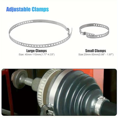 30pcs CV Boot Clamp Tool, Stainless Steel Universal Adjustable Axle Repair Kit, Joint Crimp Clamps Kit, CV Boot Expander Tool Clamp, For Repair and Unlocking Car Rear Universal Replacement