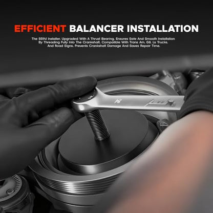 for GM 25264 Harmonic Balancer Puller and 551141 Crank Pulley Install Tool Harmonic Balancer Installation Tool Compatible with GM LS Series Engines 1997-UP