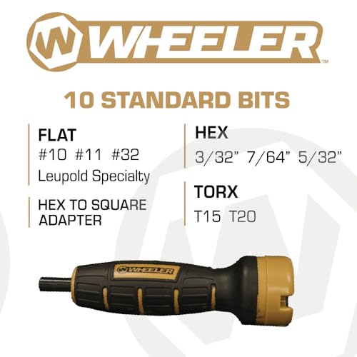 Wheeler Digital FAT (Firearms Accurizing Torque) Wrench with Interchangeable Bits and LCD Display for Firearm Maintenance, Gunsmithing, RC Vehicles, Drone, Mechanic Work, and More