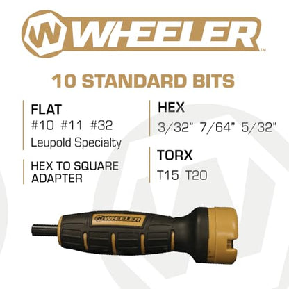 Wheeler Digital FAT (Firearms Accurizing Torque) Wrench with Interchangeable Bits and LCD Display for Firearm Maintenance, Gunsmithing, RC Vehicles, Drone, Mechanic Work, and More