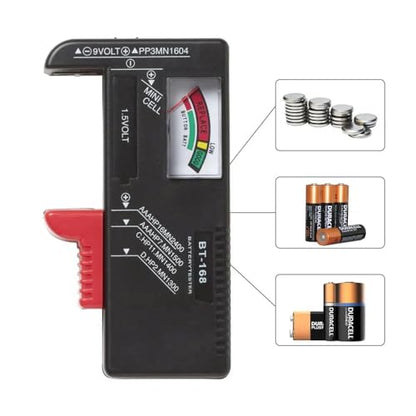 Battery Tester Checker Battery Capacity Tester Display Checkered Analyzer Digital Universal for C AA AAA D N 9V 1.55V Button Cell Batteries