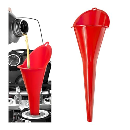 Oil Funnel, Flexible Multi-Function Automotive Oil Funnel, Spill-Proof Plastic Long Neck Engine Funnel Set for Gas Lubricants Water Diesel Fuel Kerosene, Car Accessories (Red) - color: Red, 1 PC