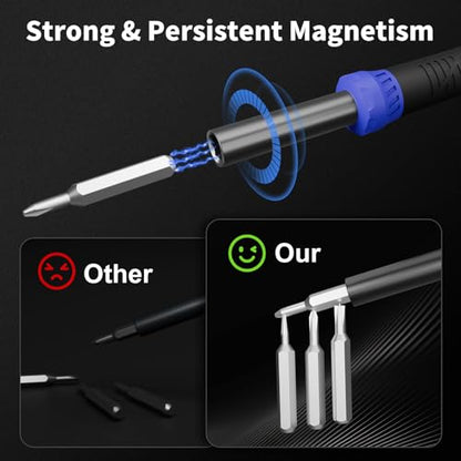 STREBITO Small Precision Screwdriver Set 64-piece with Torx, Triwing, Pentalobe, Electronics Repair Tool Kit for Computer, PC, Laptop, Macbook, Tablet, Phone, PS5, XBOX, Switch, Glass, Ring Doorbell - color: Blue