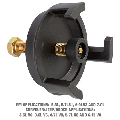 OEMTOOLS GM Harmonic Balancer Puller, LS Crank Pulley Puller | Designed to Remove Harmonic Balancers without Tapped Holes, Works on GM & Chrysler/Jeep/Dodge, No Need to Remove Radiator - style: GM Harmonic Balancer Puller