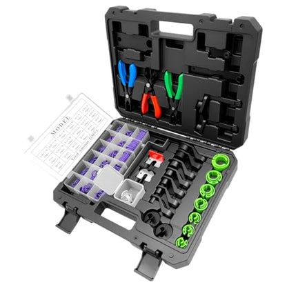 ZKTOOL 31PC Quick Disconnect Tool Set, with 225PCS A complete set of O-ring seals with various models, Fuel Line Disconnect Tool Kit for A/C Fuel Transmission Systems,Kit For Most Ford Chevy GM Models