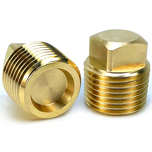 HAPDEN Boat Plugs 1/2 Inch Npt Solid Brass Boat Drain Plug, 2 Pack Garboard Drain Plug Boat Drain Plug Fits Most Boat Hulls (1/2 Inch NPT) - color: Gold