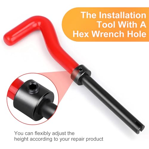 BELOMI Helicoil Thread Repair Kit, Metric and SAE Repair Tools with HSS Drill Bit and Thread Inserts, Auto Repairing Tool for Damaged Thread M6 x 1.0mm Size, Universal Car Accessories - size: M6