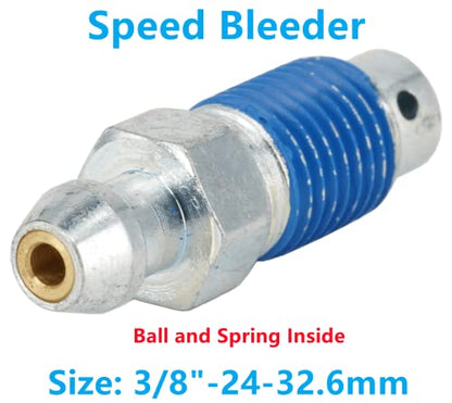 4-Piece Speed Bleeder Kit - Quick Bleeders with Dust Caps, 3/8"-24 x 32.6mm, H9402-4, 12701, 13901, 6858, 639590,639600 - size: 3/8"-24 - 32.6mm (4 PCS)