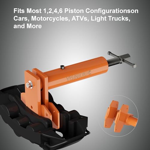Universal Brake Caliper Tool for Multi Piston Brake Pad Spreader, Heavy Duty Brake Caliper Spreader Tool, Caliper Piston Compressor Tool with Magnetic Expansion Plates & 2X Hanger Hooks