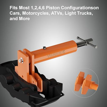 Universal Brake Caliper Tool for Multi Piston Brake Pad Spreader, Heavy Duty Brake Caliper Spreader Tool, Caliper Piston Compressor Tool with Magnetic Expansion Plates & 2X Hanger Hooks