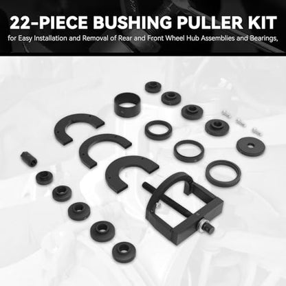 Auto Dynasty 22pcs Bushing Puller Kit with Removal Rear Front Wheel Hub Assemblies Compatible with Most Domestic and Foreign Vehicle Wheel Bearings, Red