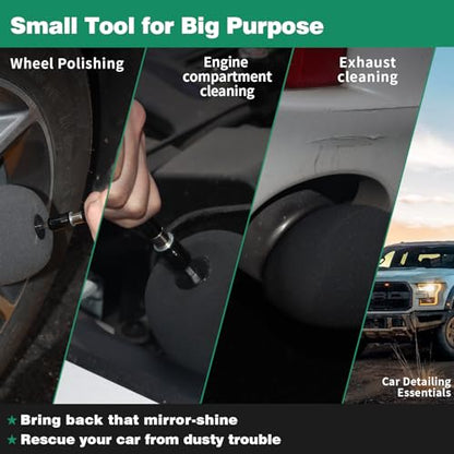 Wheel Polisher Kit for Drill,1/4" Hex Shank for Standard Household Drill/Impact Driver,Gourd Head Design is Very Suitable for Cleaning All Kinds of Wheels, Exhaust Tips,Grilles & etc. - size: 1PCS Wheel Polisher