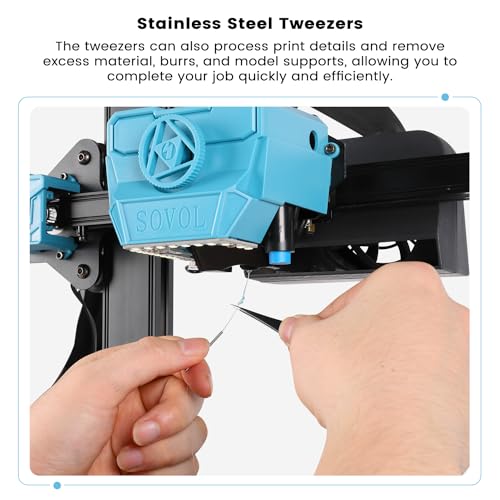 Sovol 3D Printer Tools Kit, 13 Pcs 3D Printer Accessories with L-Size Extruder Nozzle Cleaning Tool, 0.4mm Nozzle Cleaning Needles, Double Function Wrench for E3D & MK8 Nozzles and Straight Tweezer - style: 13 Pcs