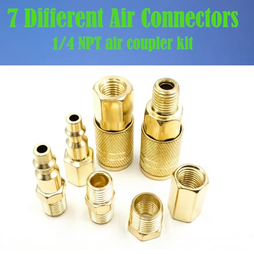55PCS 1/4" NPT Quick Connect Coupler Plug Assortment Set, Air Hose Fittings | includes couplers and plugs for various pneumatic tools. Perfect for automotive, woodworking, and industrial DIY applications