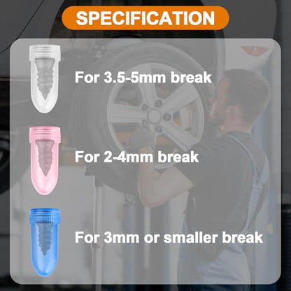 Tire Plug Kit 100PCS Tire Repair Screws,Include 3 Sizes of Screw in Tires Plugs & Screwdriver